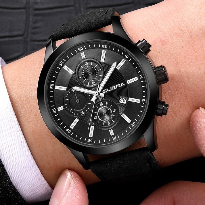 Đồng hồ nam CUENA CU1832 dây da đẳng cấp phong cách mới