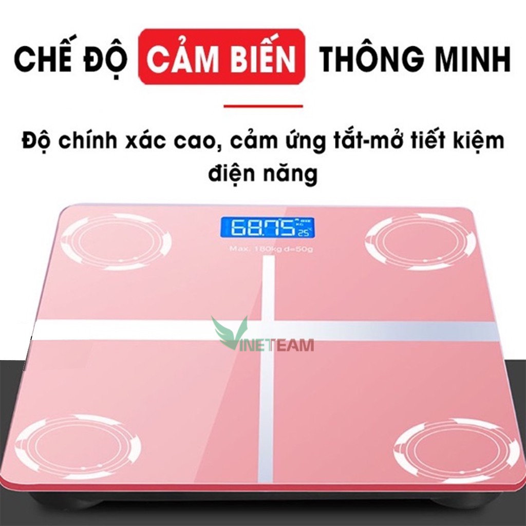 [TẶNG THƯỚC DÂY ] CÂN ĐIỆN TỬ SỨC KHỎE - KÍNH CƯỜNG LỰC VUÔNG - ĐO CHÍNH XÁC -DC4225