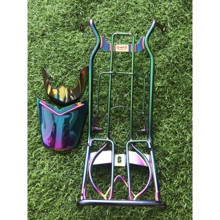 Combo gác ba ga + bảo vệ chắn bùn titan ware 50,100,110cc