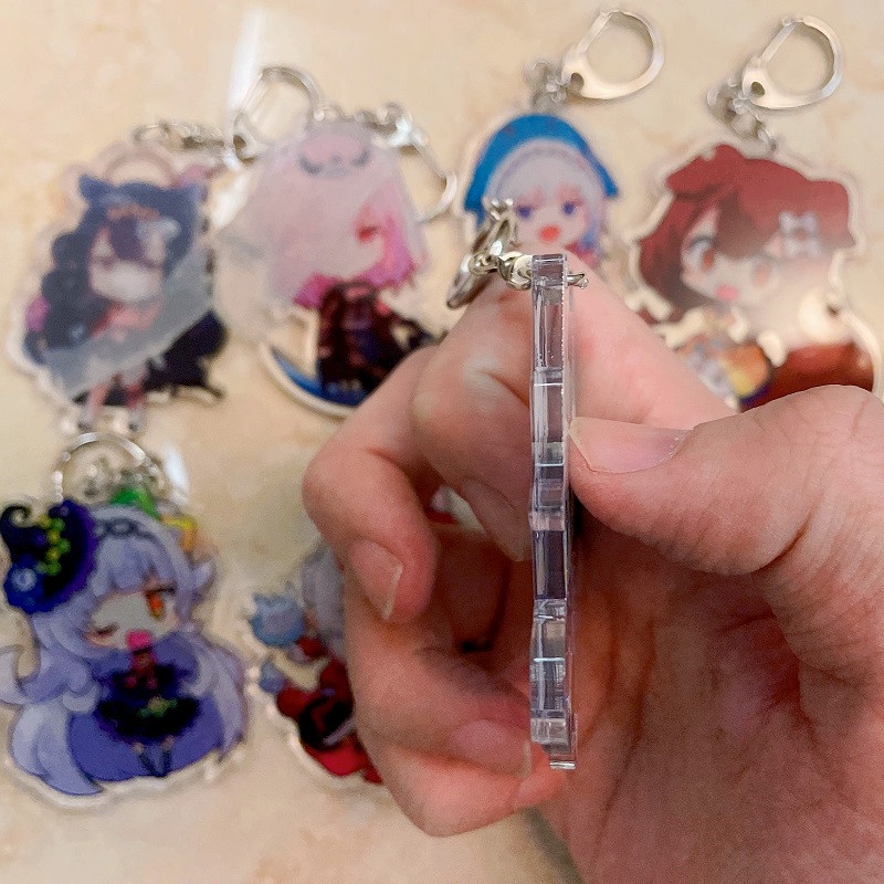 Móc Chìa Khóa Bằng Acrylic Hình Ookami Mio Nakiri Ayame Gawr Gura Usada Pekora