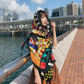 [HÀNG CAO CẤP] Khăn Choàng Boho Đi Biển Phong Cách Vintage - Khăn Choàng Thổ Cẩm Chất Viscose