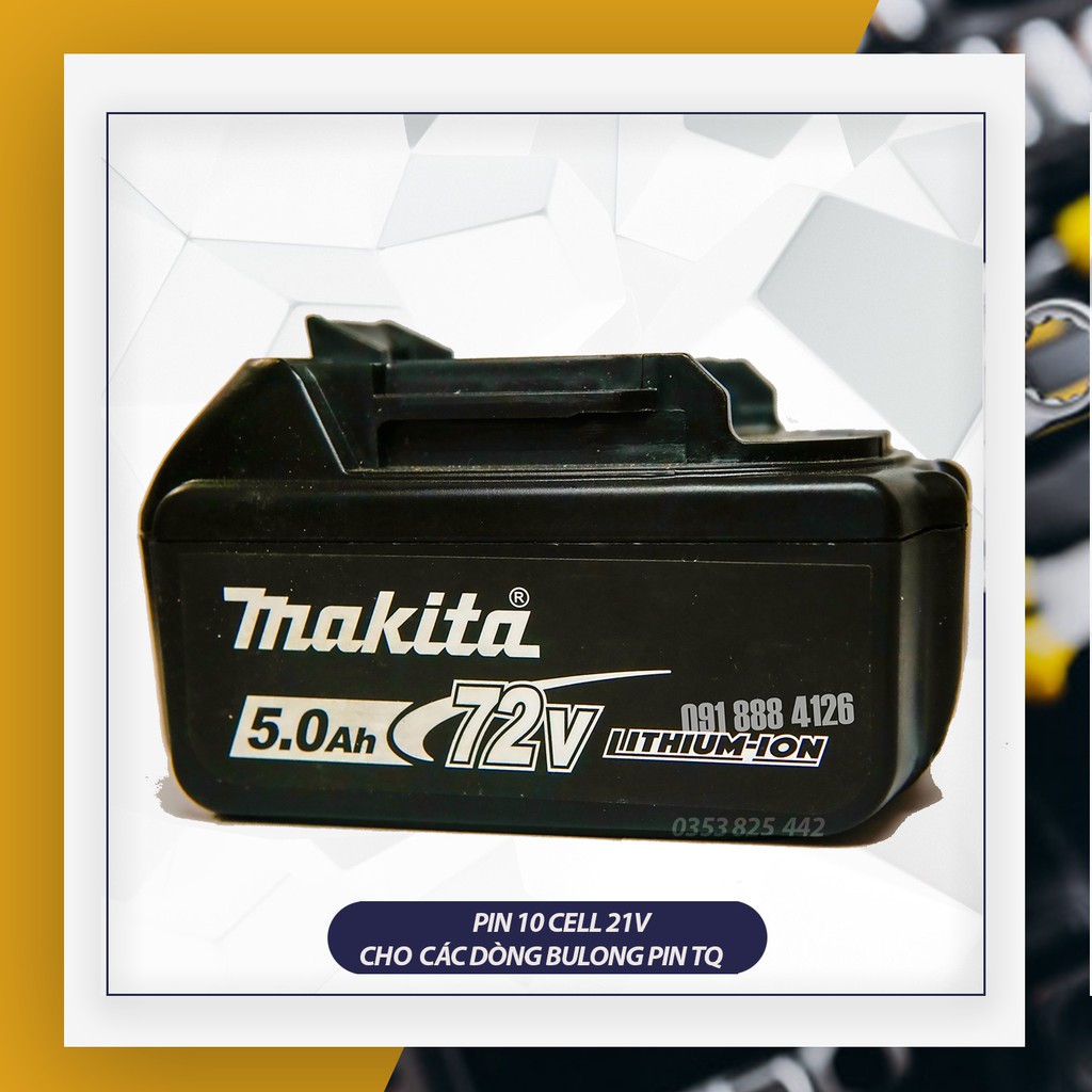 Pin máy siết bulong, bắt vít MAKITA, DEWalt , KEN, HITACHI chuẩn 10 Cell 15000mAh - Hàng mới 2020