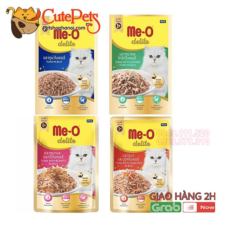 Thức ăn ướt xốt Me-O Delite 70g Dành cho mèo lớn