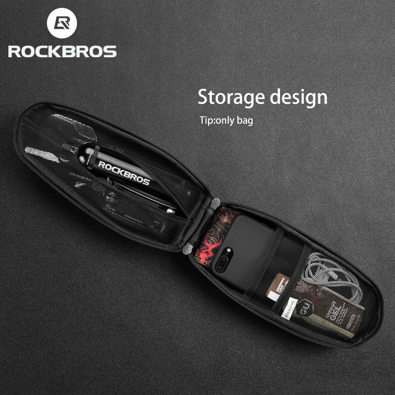 Túi ROCKBROS vỏ cứng chống mưa có thể xếp lại đa chức năng gồm 2 kích thước dùng gắn sườn xe đạp MTB