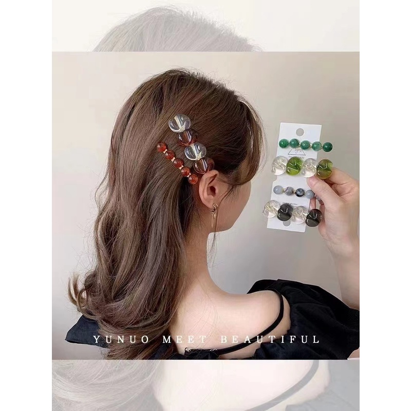 2022 Kẹp Tóc Tinh Tế Đính Đá Phong Cách Retro