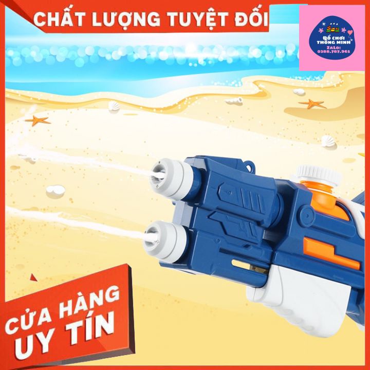 Súng Bắn Nước 2 Nòng Cỡ Lớn, Súng Nước 2 Vòi Áp Lực Loại To Bắn Xa kích thước 60cm - Khẩu phun nước mùa hè