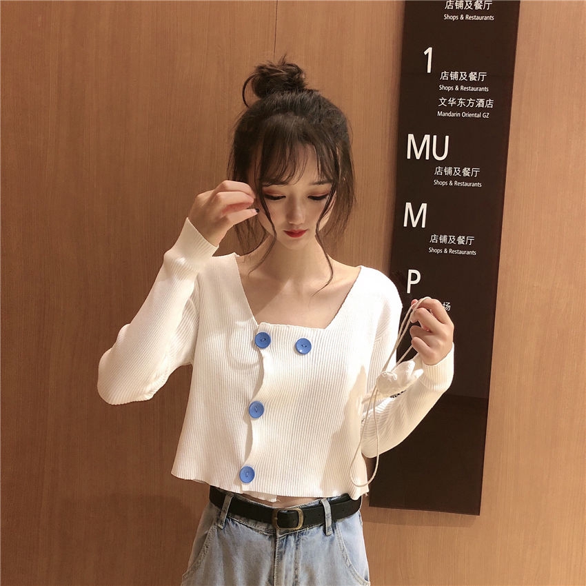 Áo Dệt Kim Nữ Tay Dài Phong Cách Hàn Quốc