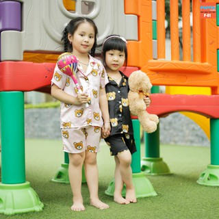 Quần áo mặc ở nhà Pijama lụa cho bé gái từ 7-23kg
