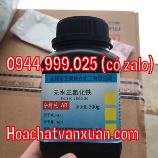 Hóa chất ferric chloride FeCl3 khan lọ 500g Sắt clorua khan