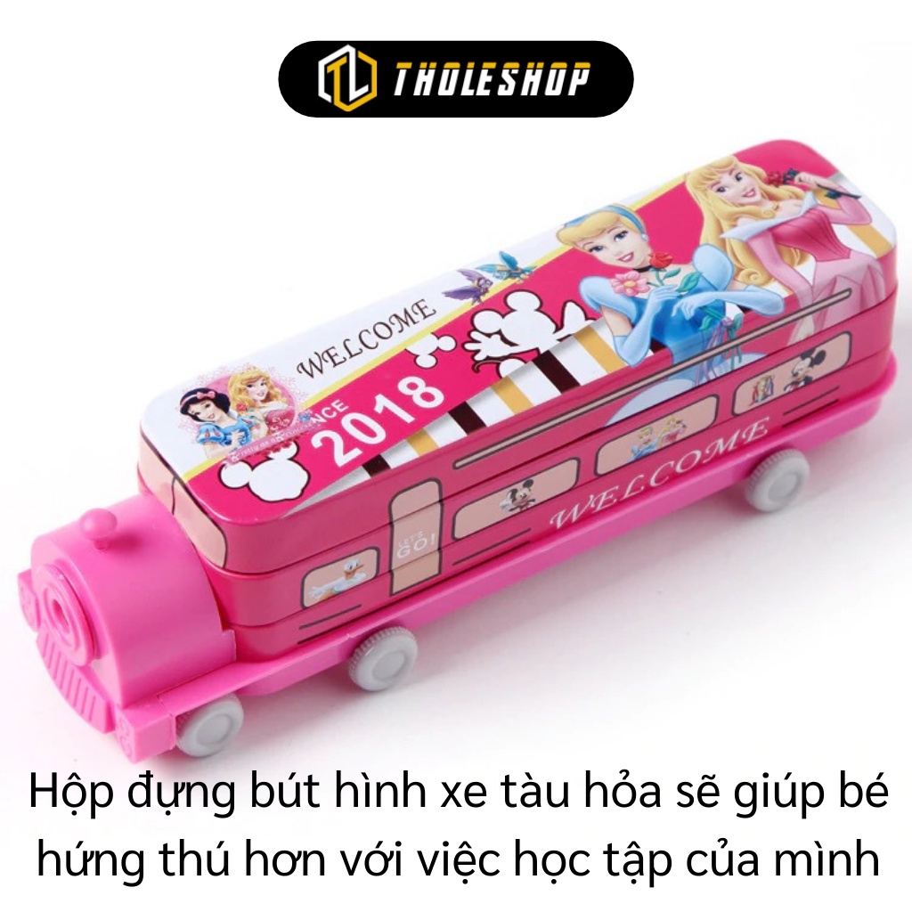 Hộp Bút Cute - Hộp đựng Bút Tàu Hỏa 2 Tầng Kèm Đồ Chuốt Chì Tiện Lợi Cho Bé 7755