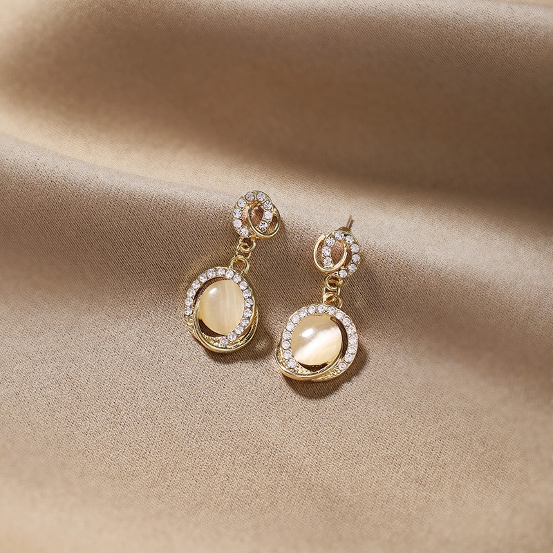 Bông Tai Bạc 925 Đính Đá Opal