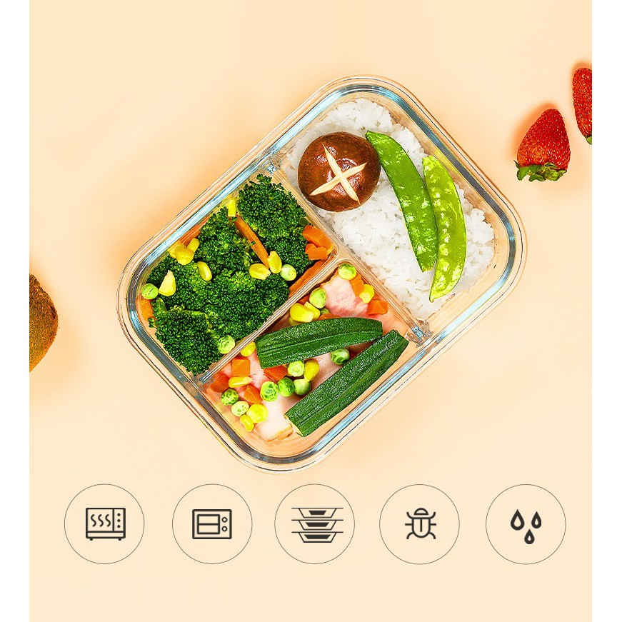  Bộ hộp cơm thủy tinh chia ngăn Yeahcook Glass Food Container