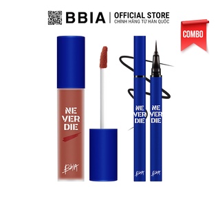 Combo Never Ever Die gồm 1 Son Kem Lì Bbia Never Die Tint 4.8g + 1 Kẻ Mắt Bbia Never Die Eyeliner 0.4g