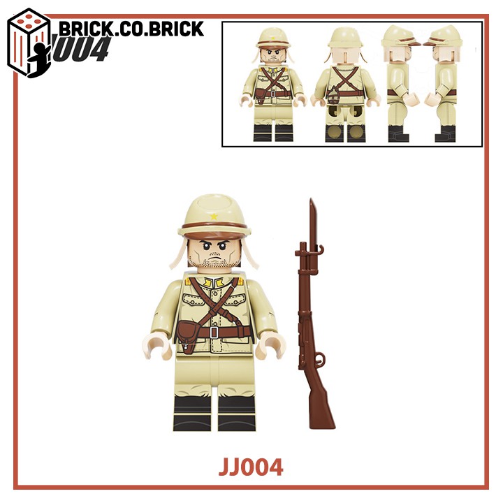 Lính Nhật Mô Hình Đồ Chơi Lắp Ráp Lính Quân Đội Thế Chiến Minifigure Japan Soldier World War JJ001-JJ005