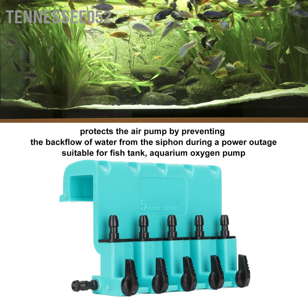 Tennessee052 5 Way Aquarium Kiểm tra không khí soát dòng chảy Van Swtich chống thấm nước Phụ kiện bể cá cho Bể
