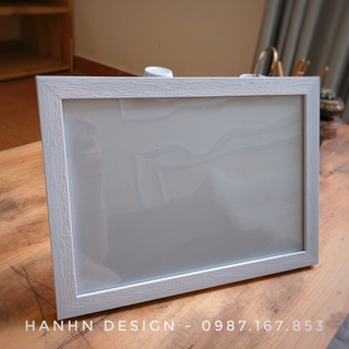 Khung ảnh A4 màu Trắng loại sần đẹp + tặng chân ảnh + đinh treo tường| HanhN Design