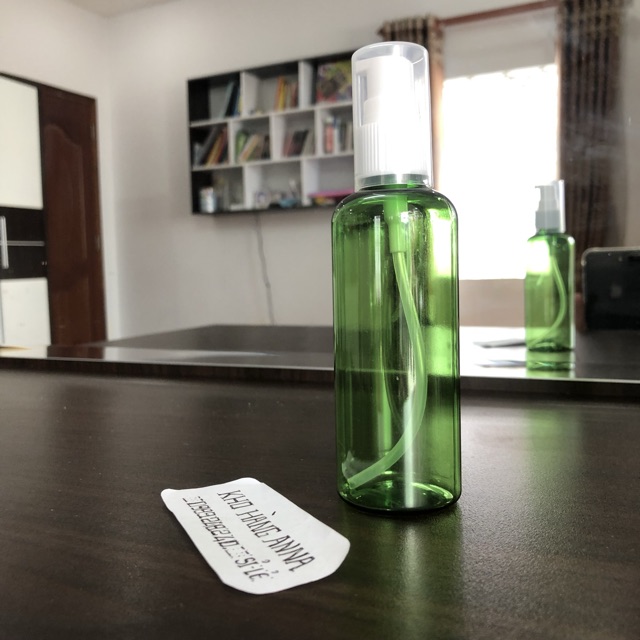 100 chai xịt nhỏ giọt màu Nâu/ xanh lá/ trong suốt- combo 100 chai pet nhựa màu nâu 100ml- chai chiết mỹ phẩm xịt giọt