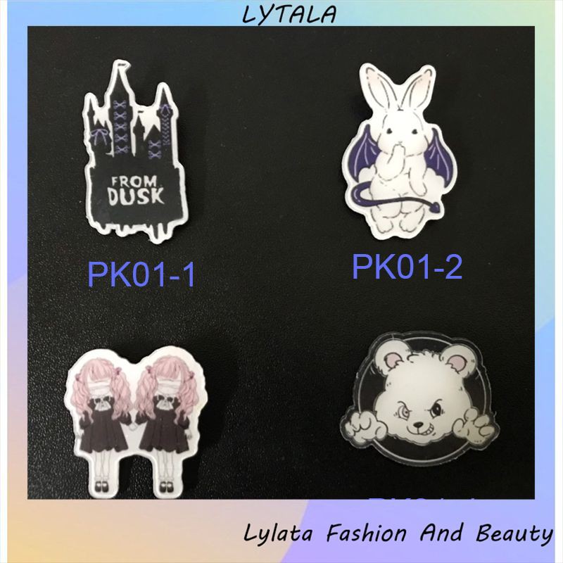 Sticker gắn balo ulzzang sinh viên, huy hiệu cài cặp học sinh, phụ kiện ba lô, túi hoạt hình dễ thương LYLATA PK01