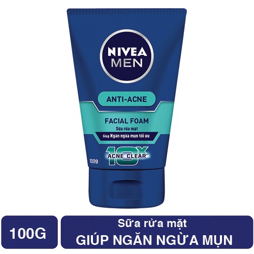 Sữa rửa mặt Nivea Men giúp ngăn ngừa mụn (100g) - 82378