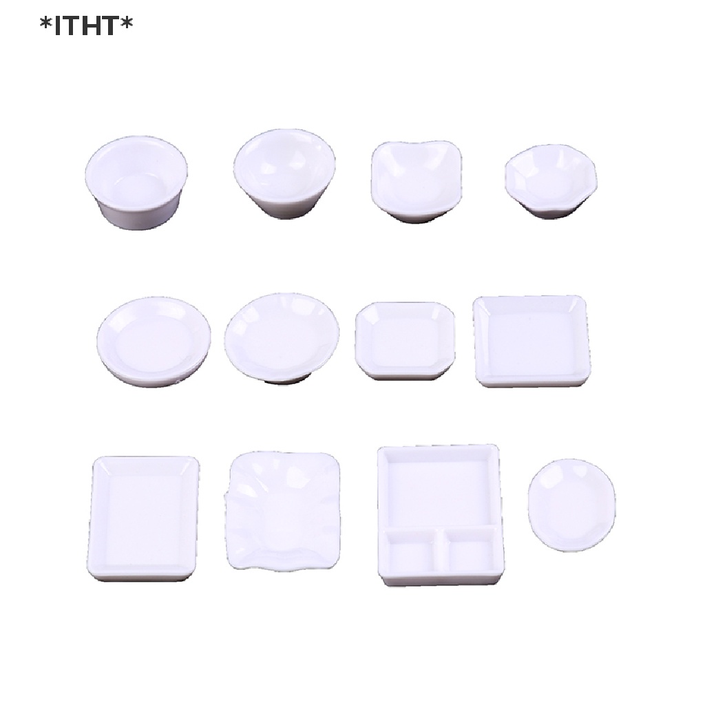 Set 12 Đĩa Trắng 1: 12 Dùng Để Trang Trí Nhà Búp Bê