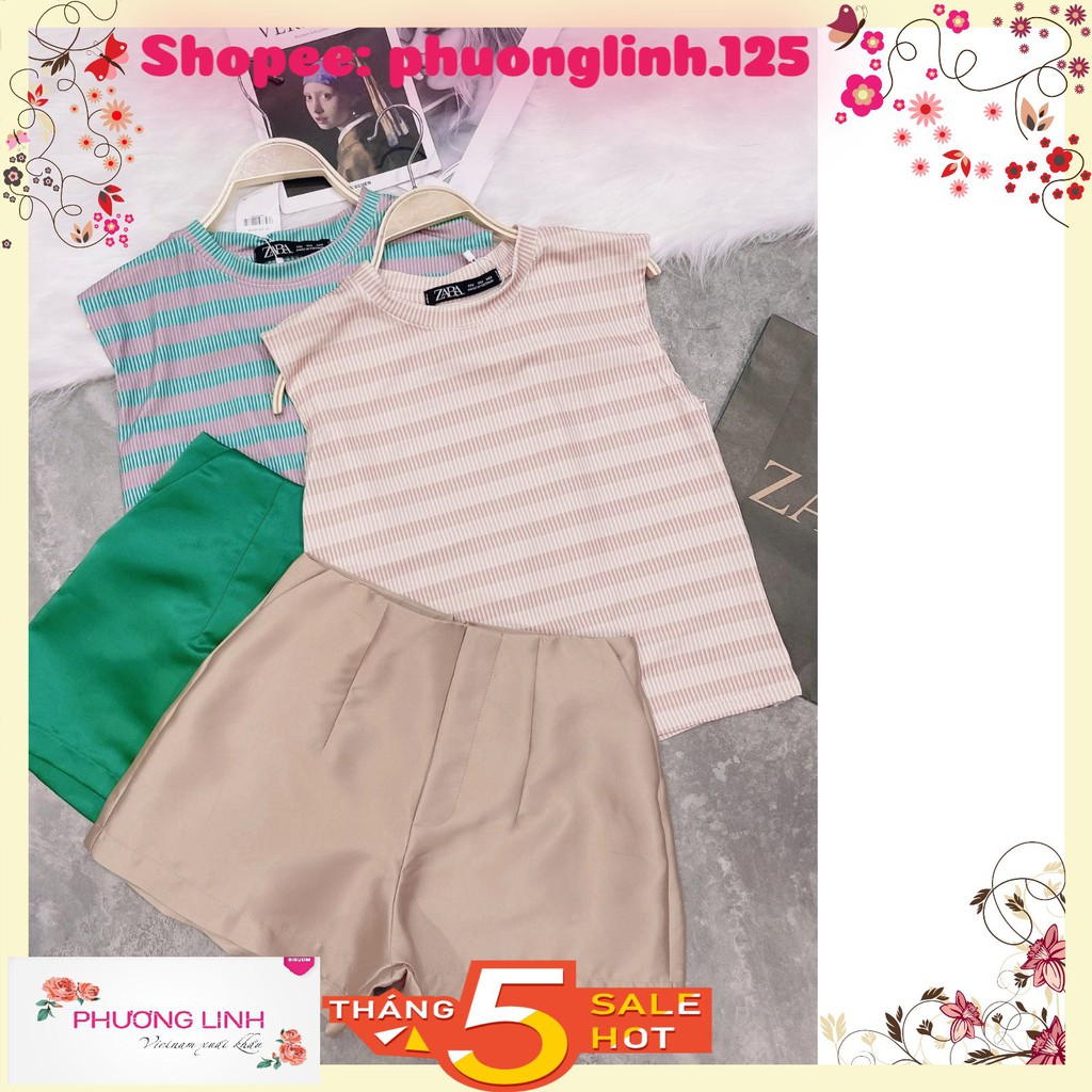 SET BỘ QUẦN GẤM TACTA ÁO KẺ NGANG CHO NỮ | BigBuy360 - bigbuy360.vn