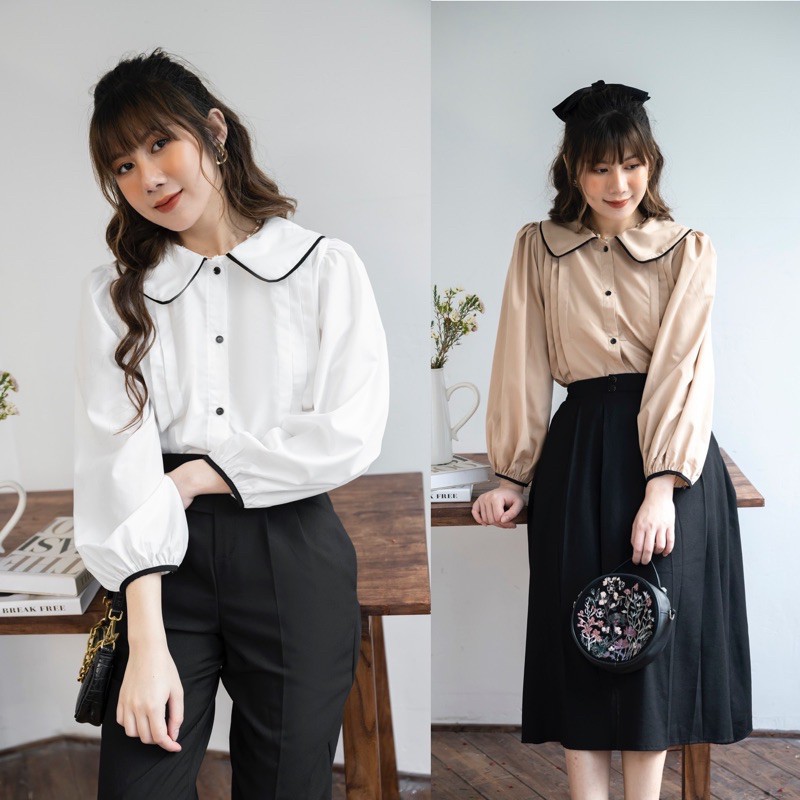 Áo sơ mi nữ dài tay mẫu mới năm 2020