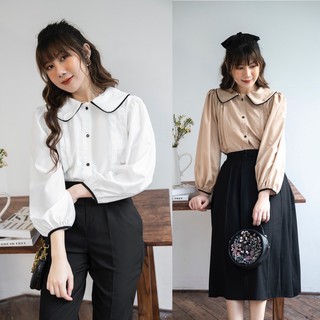 Áo sơ mi nữ cổ bèo xinh