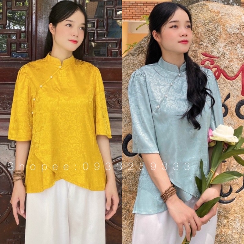 Đồ Lam Đi Chùa# Cánh Sen Gấm