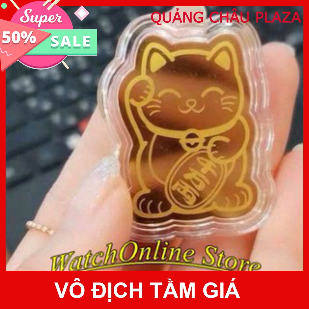 Miếng dán điện thoại mạ vàng 24k trâu vàng, Mèo Thần Tài rước lộc vào nhà năm  lixi li xi 2021