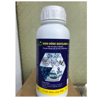 Dung dịch Nano đồng oxyclorua HLC đặc trị nấm bệnh, vi khuẩn cho cây trồng chai 500ml