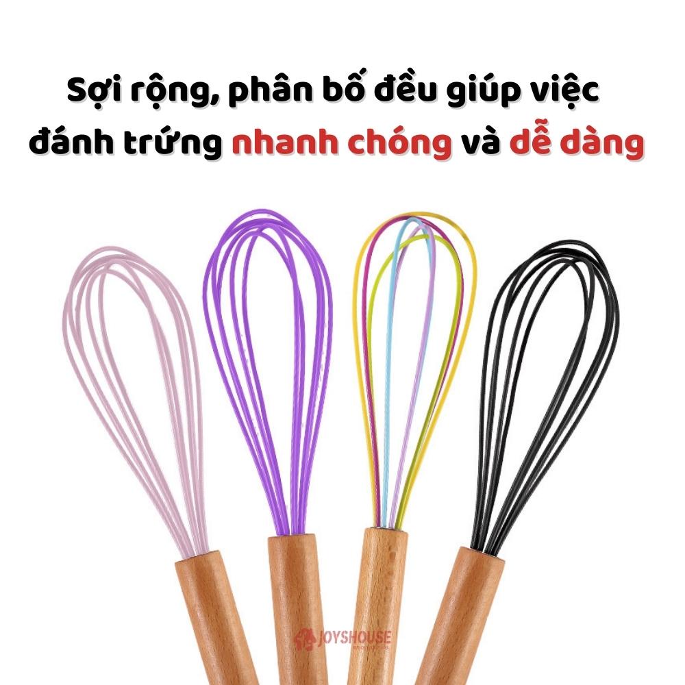 Cây đánh trứng silicon cán gỗ - Phới đánh trứng JOYSHOUSE