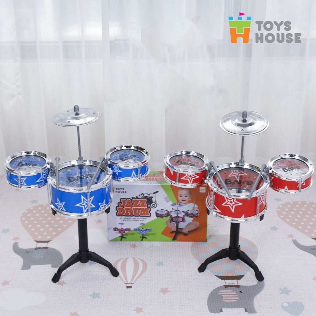 Đồ chơi hướng nghiệp bộ trống Jazz Drum Toys house nhạc cụ, âm nhạc cho bé