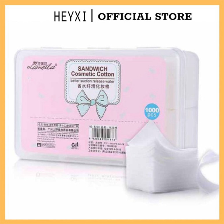 Bông Trang Điểm Lameila Sandwich Cosmetic Cotton Hộp 1000 Miếng LBTT1