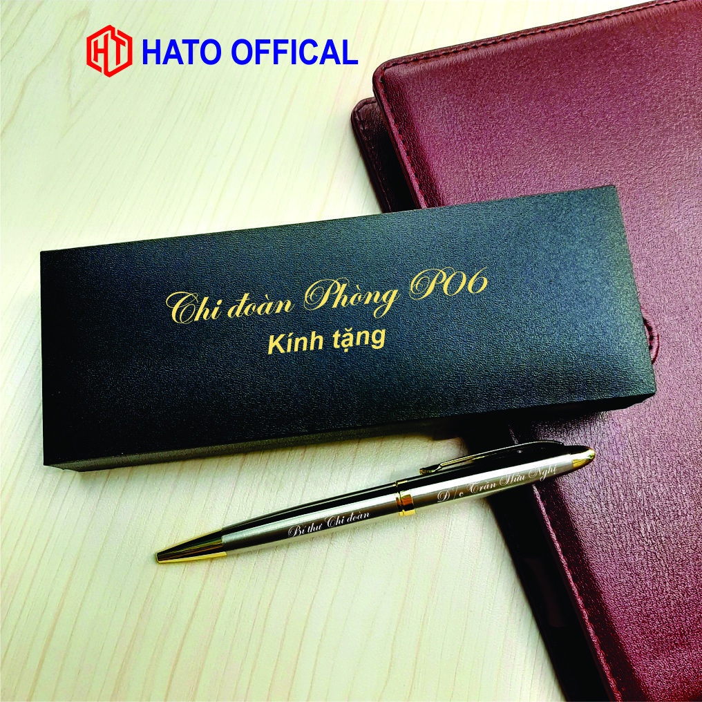 Bút kim loại, bút ký khắc tên theo yêu cầu miễn phí, tặng hộp da sang trọng HATO OFFICAL