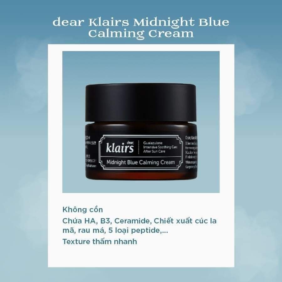 Kem Dưỡng Phục Hồi Da Klairs Midnight Blue Calming Cream 30ml và 60ml