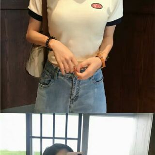 Áo phông cổ tròn kèm ảnh thật