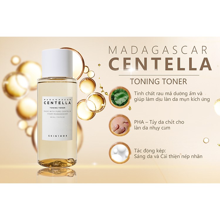 Bộ Toner + Serum Skin1004 Madagascar Centella Giảm Mụn Chiết Xuất Rau Má