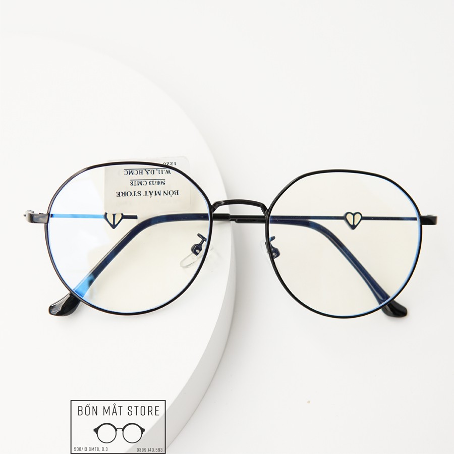 Gọng Kính Cận Kim Loại Form Tròn B2020 ( Tặng Hộp Khăn)