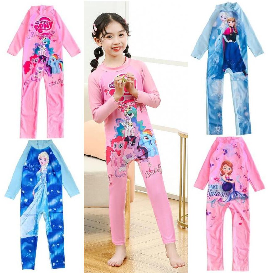 Đồ Bơi Liền Thân Dài Tay Chống Nắng In Hoạt Hình Paw Patrol Pony Aisha Đáng Yêu Dành Cho Trẻ