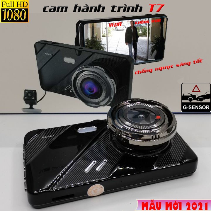 Camera hành trình T7 1080P tự động tắt mở,quay đêm nét, mẫu mới 2021