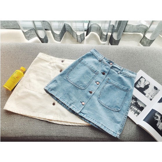 Chân váy Denim phối hàng nút có túi thời trang cho nữ | BigBuy360 - bigbuy360.vn