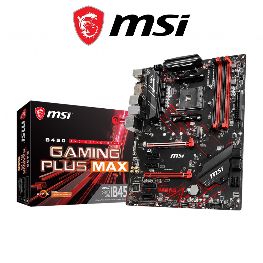 Bo mạch chủ Mainboard MSI B450 GAMMING PLUS MAX AMD B450, Socket AM4,m-ATX, 4 khe RAM DDR4