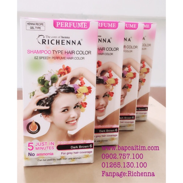 Combo 4 hộp Thuốc nhuộm tóc thảo dược Richenna | BigBuy360 - bigbuy360.vn
