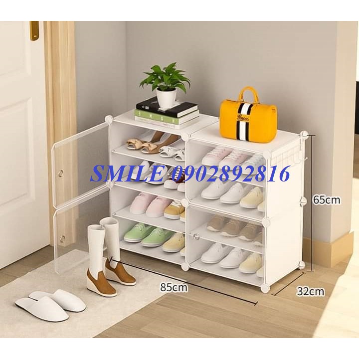 {MỚI VỀ} TỦ NHỰA LẮP GHÉP ĐỂ GIÀY DÉP 8 Ngăn GHÉP 2x2 ĐỂ ĐƯỢC 16 ĐÔI GIÀY.