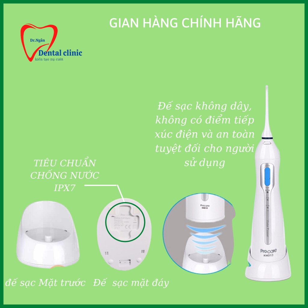 Máy Tăm Nước PROCARE KHD13 - Máy Tăm Nước vệ sinh răng miệng hiệu quả tốt nhất thế hệ mới  CHÍNH HÃNG