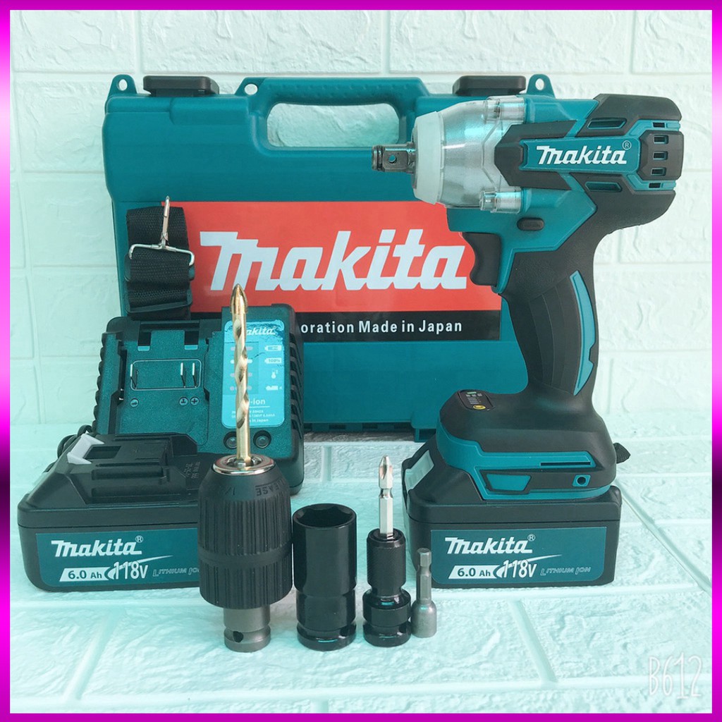 [HÀNG CHÍNH HÃNG] Máy vặn ốc Makita 118v Lực siết 500N.m Kèm Bộ Phụ Kiện .....