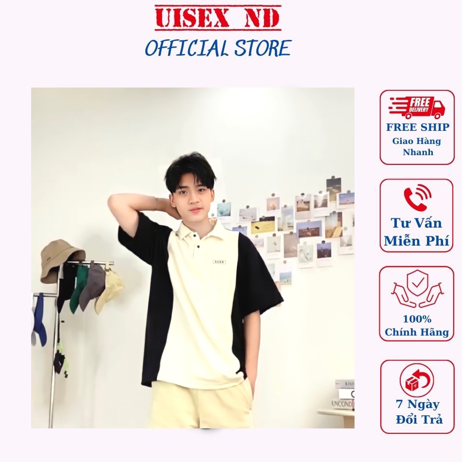 Áo Polo Form rộng kẻ sọc Đen - Trắng sang trọng dành cho Unisex nam nữ . chất đẹp giá đẹp (5 sọc)