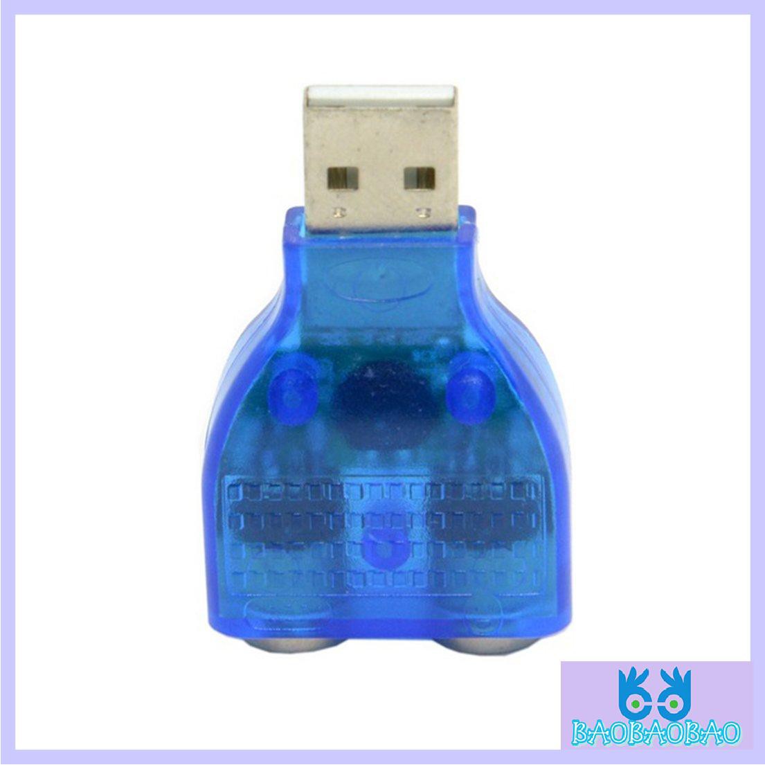 1 Bộ Chuyển Đổi Usb Male Sang Dual Ps2 Female Cho Bàn Phím