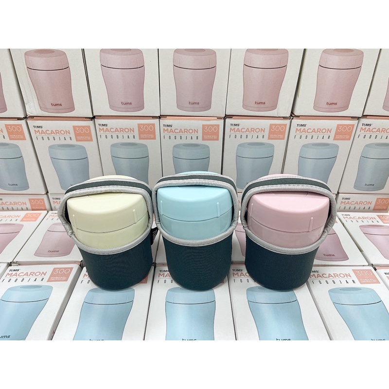 Bình ủ cháo giữ nhiệt Tums kèm túi Macaron Hàn Quốc 300ml