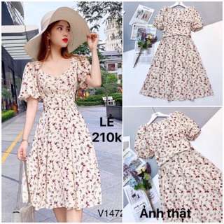 Đầm xoè cổ vuông thiết kế sll giá tốt